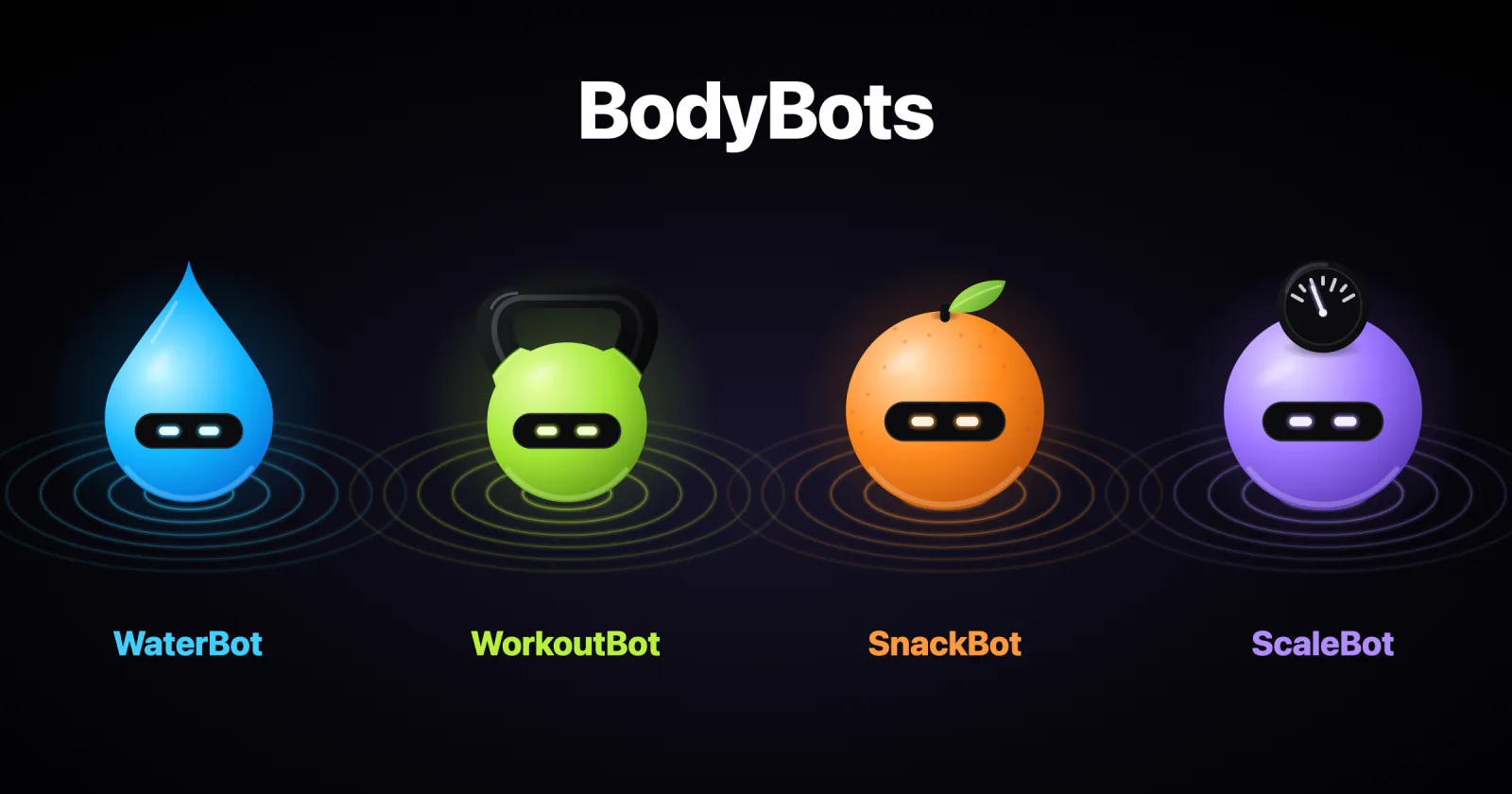 BodyBots: WaterBot, WorkoutBot, SnackBot and ScaleBot